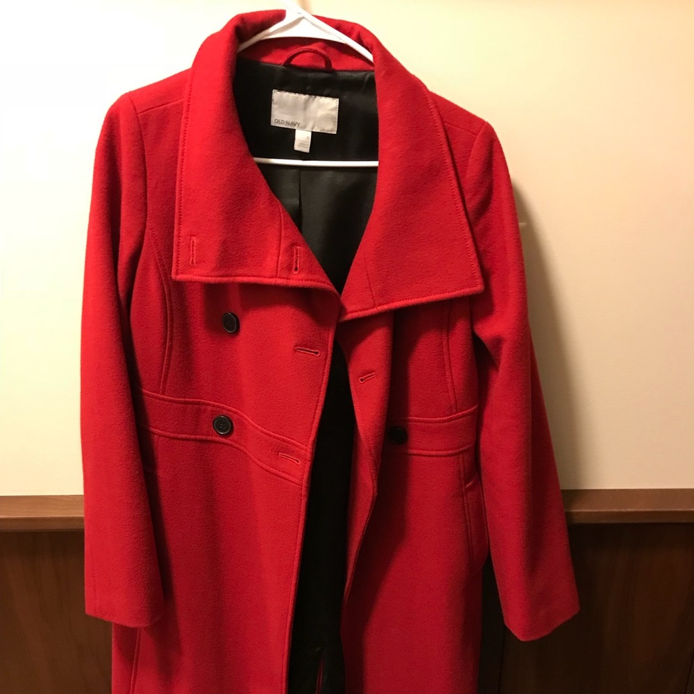 Red peacoat from old navy